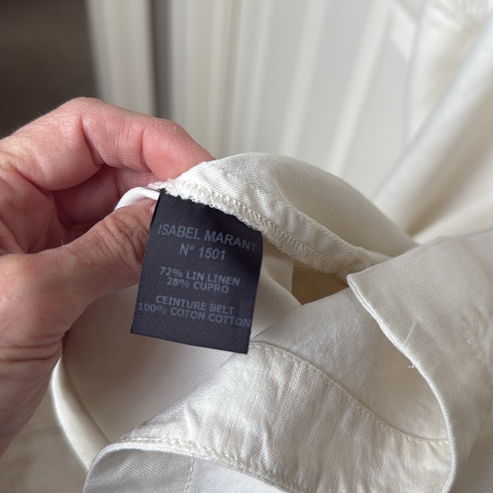 Isabel Marant Étoile cream mini wrap dress - size 6/8 US - with pockets! - Picture 11 of 14